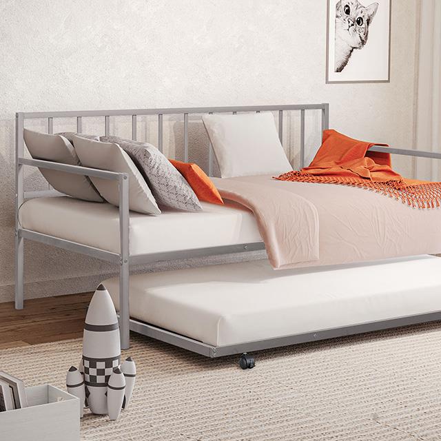 Furniture of America Harmon FM1001SV Metal Daybed IMAGE 1