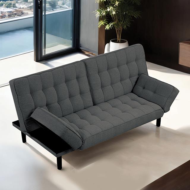 Furniture of America Bellevue FM2801DG Futon Sofa IMAGE 2