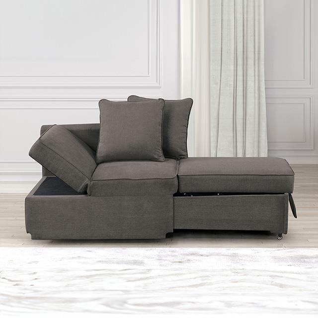 Furniture of America Woburn FM6962GY Convertible Chair IMAGE 1