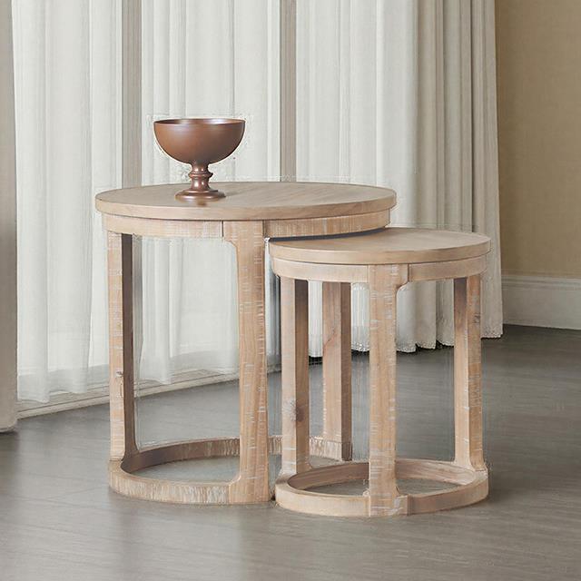 Furniture of America Hickory FM44011NT-E Nesting End Table IMAGE 1