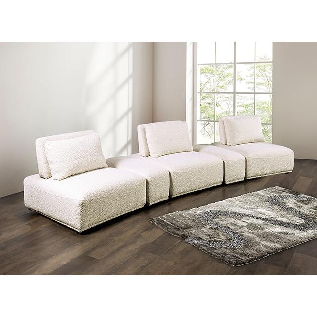 Furniture of America Stavanger FM63001BG-G Curved 3-Seater IMAGE 2