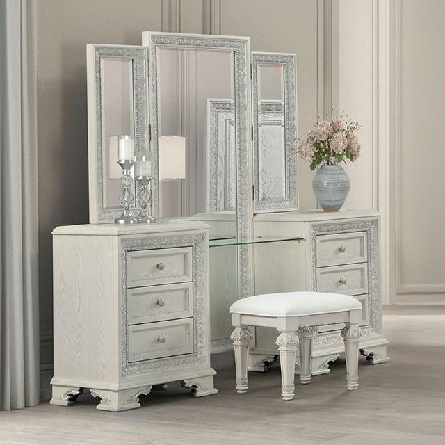 Furniture of America Stella Mia FM70000WH-V-SET Vanity Set IMAGE 2