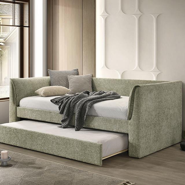 Furniture of America Upney FM1204GR-BED Twin Daybed with Trundle IMAGE 1