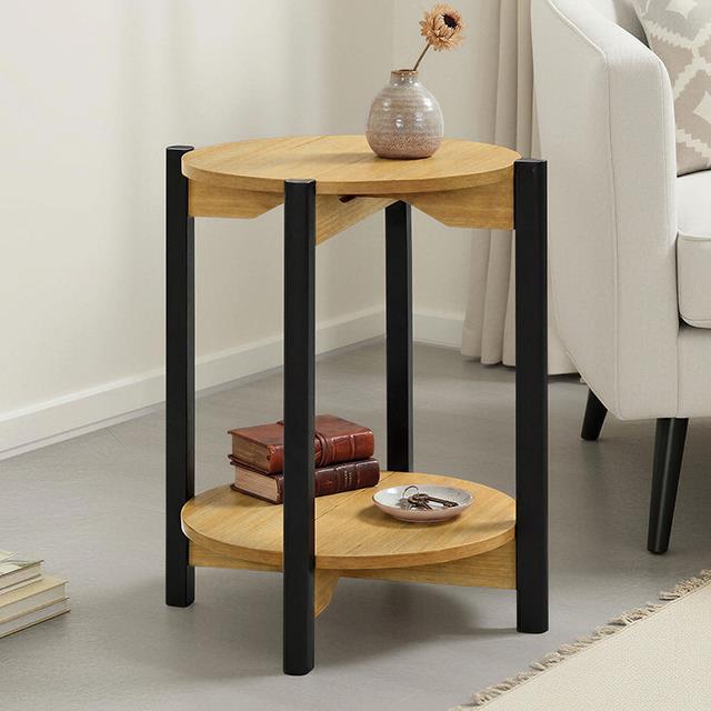 Furniture of America Hyde SL4200AK-E Round End Table IMAGE 1