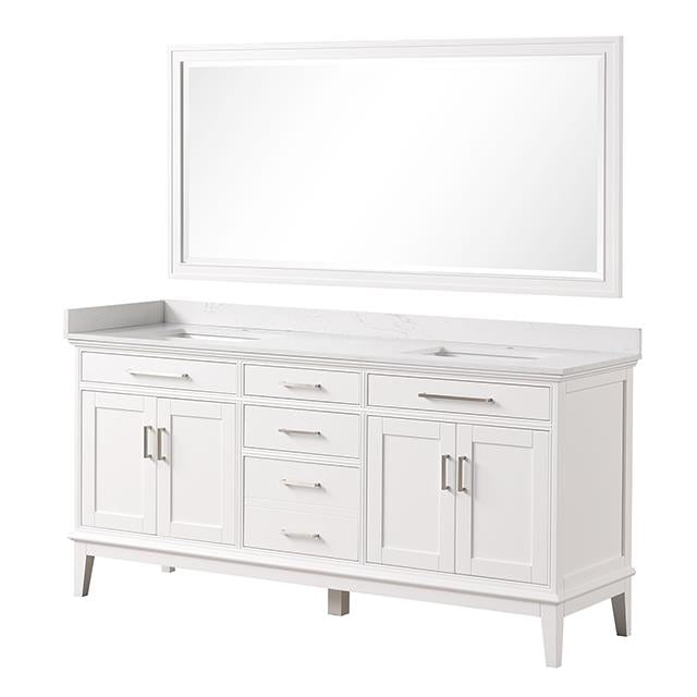 Furniture of America Almeria TM-CT005WH-72+05WH+M Vanity Set with Mirror IMAGE 2