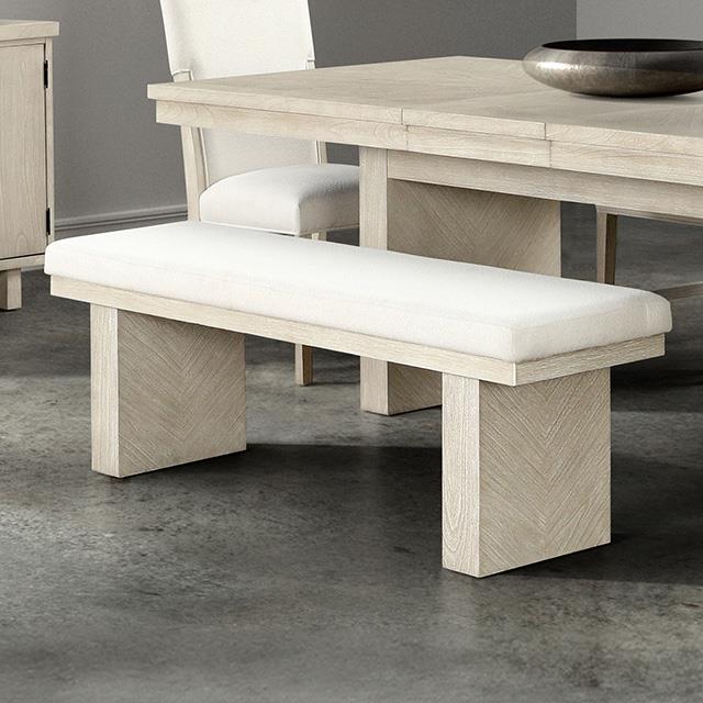 Furniture of America Hagerman FM3410NT-BN Dining Bench IMAGE 1