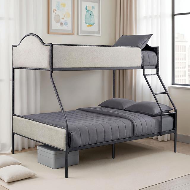 Furniture of America Forli FM-BK700BK-TF Twin/Full Bunk Bed IMAGE 1