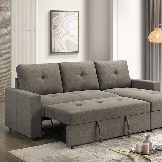Furniture of America Giorgi FM6920BR-PK Sectional with Pullout IMAGE 1
