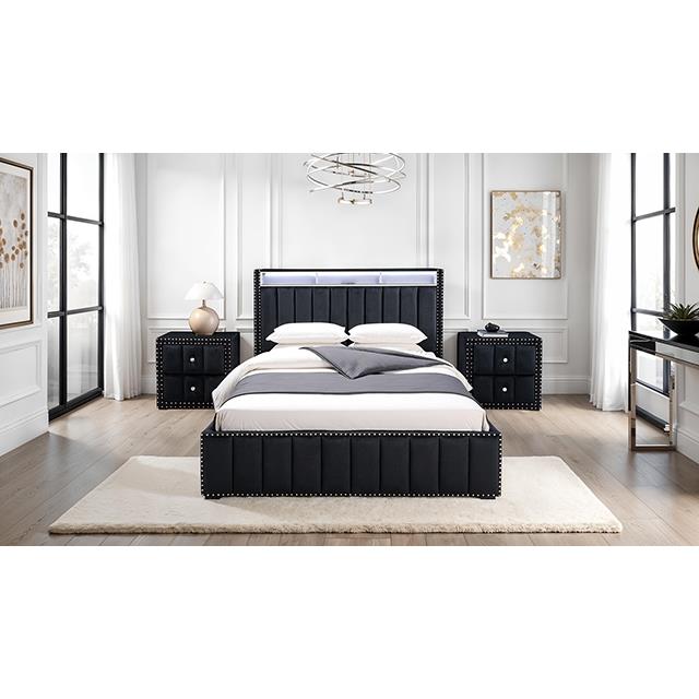 Furniture of America Farese SL7001BK-N Nightstand IMAGE 2