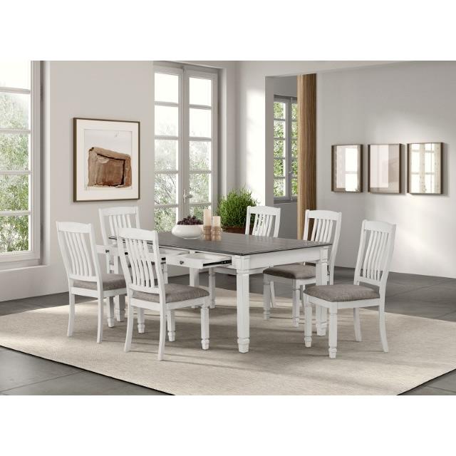 Furniture of America Pendola FM3427WH-T-7PC 7 Pc Dining Table Set IMAGE 1