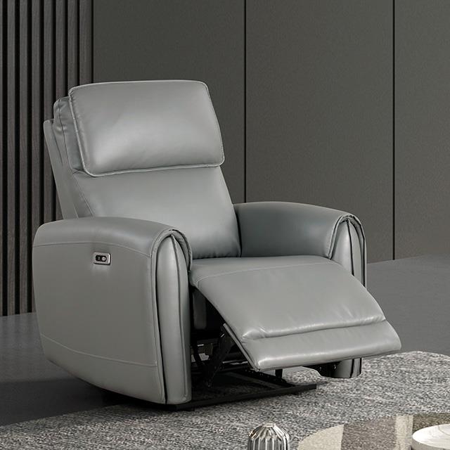 Furniture of America Schlieren FM6012GY-CH-PM Power Recliner IMAGE 1