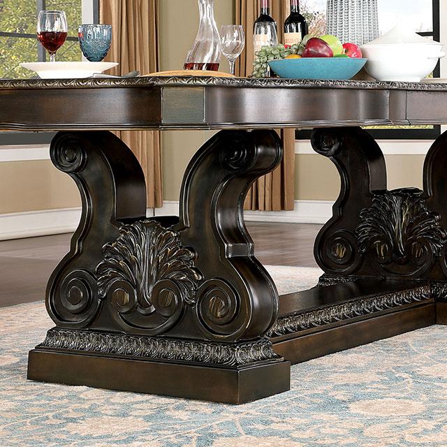 Furniture of America Lombardy CM3146T-9PC 9 Pc Dining Table Set IMAGE 2