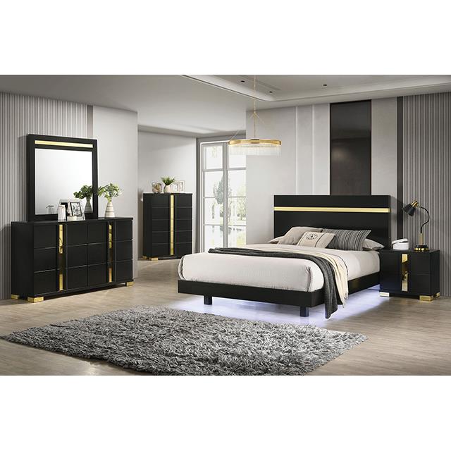 Furniture of America Lillestrom FM7217BK-N Nightstand IMAGE 2