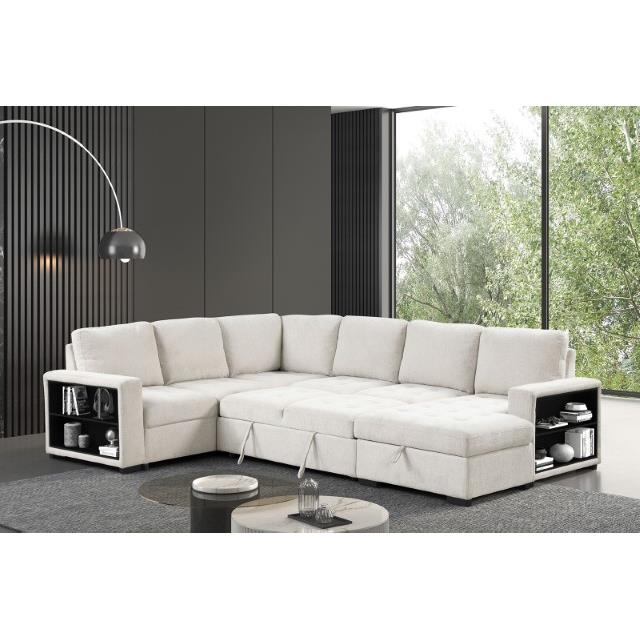 Furniture of America Stockwell FM6966BG-SECT Sleeper Sofa Sectional IMAGE 3