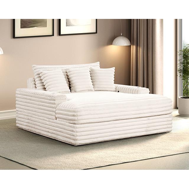Furniture of America Veyrier FM6901WH-CE 2 Arm Chaise IMAGE 2