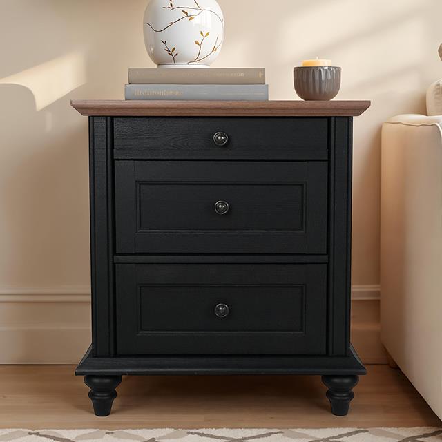 Furniture of America Hyde SL7201BK-N Nightstand IMAGE 1