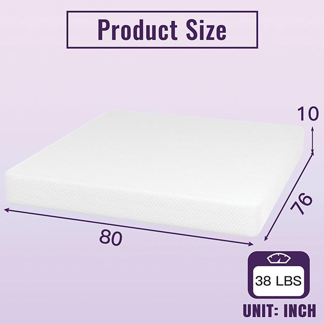 Furniture of America Nasturtium DM810-EK 10" King Bamboo Charcoal Infused Memory Foam IMAGE 4