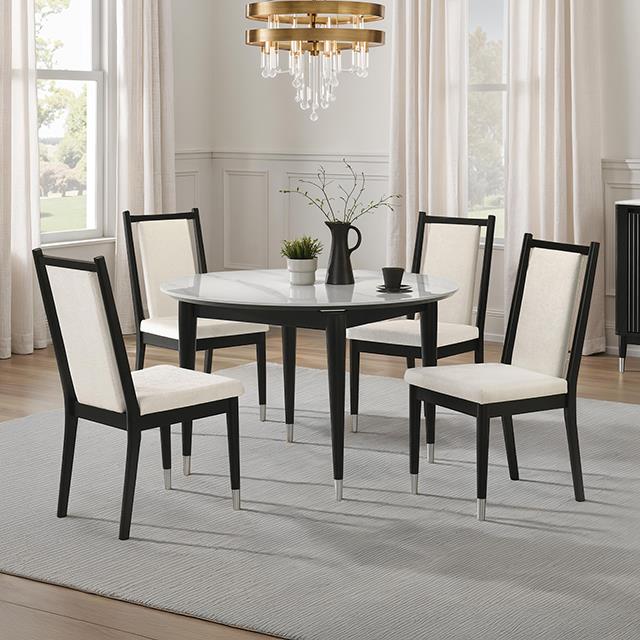 Furniture of America Maidstone FM32001BK-RT-5PC 5 Pc Round Dining Table Set IMAGE 1