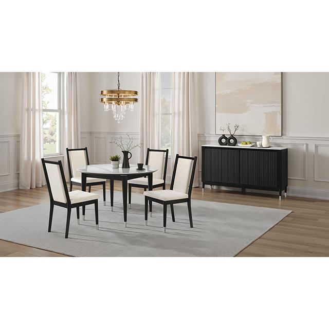 Furniture of America Maidstone FM32001BK-RT-5PC 5 Pc Round Dining Table Set IMAGE 2