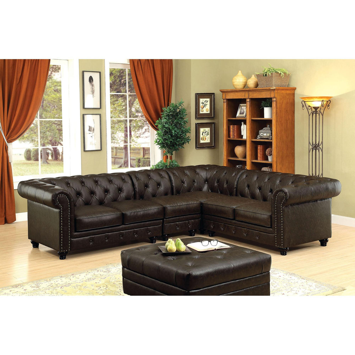 Furniture of America Stanford CM6270BR-CH Armless Chair IMAGE 3