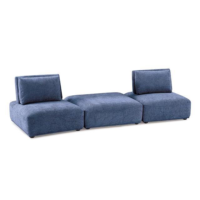 Furniture of America Stavanger FM63001BL-C 2-Seater with Square Ottoman IMAGE 1