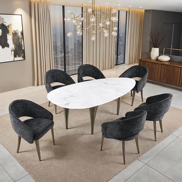 Furniture of America Ciaran FM37024WH-OT-5PC24BK 5 Pc Dining Table Set IMAGE 1