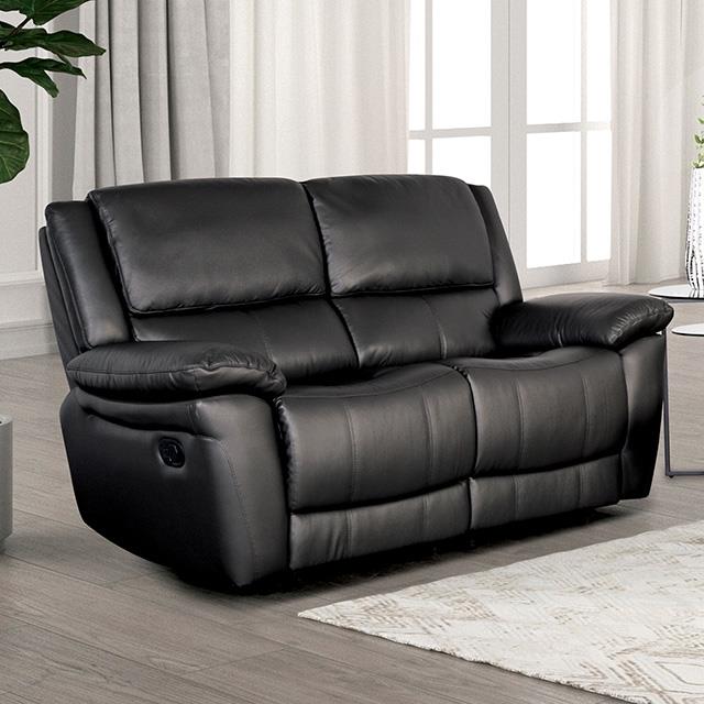 Furniture of America Glarus FM69003BK-LV-M Loveseat Manual Recliner IMAGE 1