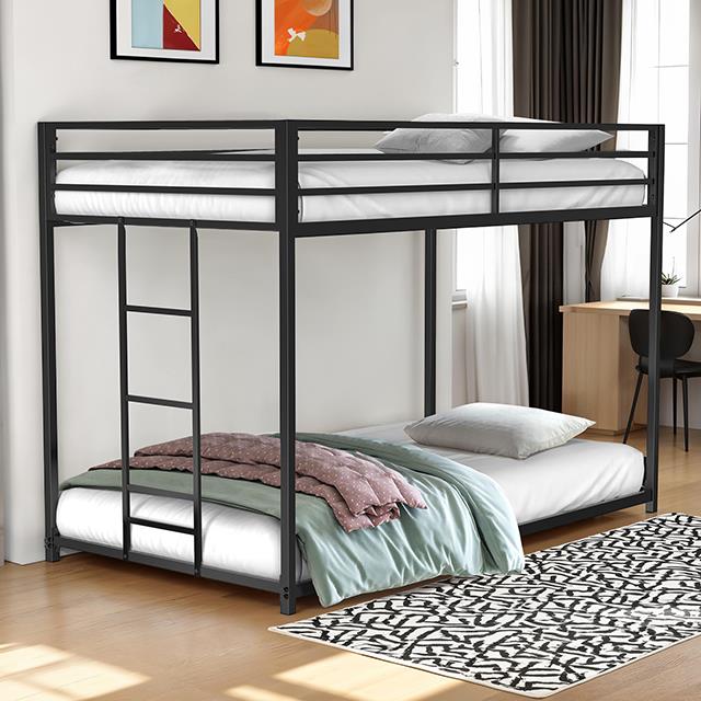 Furniture of America Rothwell FM-BK1200BK-TT Twin/Twin Metal Bunk Bed IMAGE 1