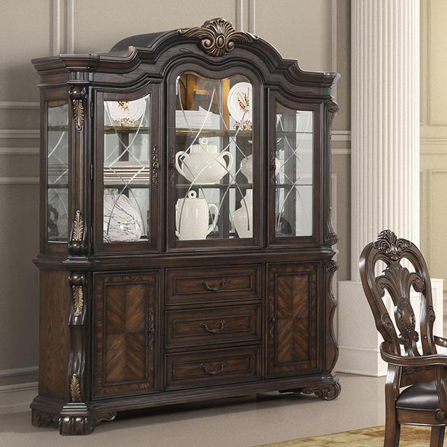 Furniture of America Leovanni FM31003DB-HB-SET Hutch And Buffet IMAGE 1