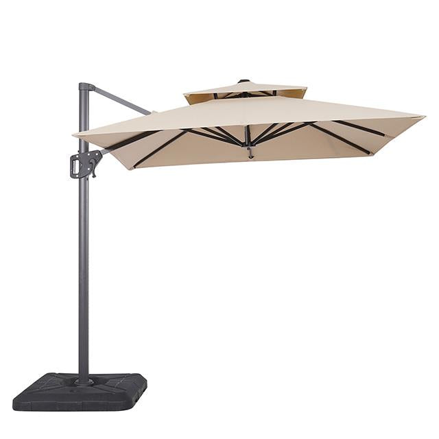 Furniture of America Fida LA-A029BG+BASE 8" Square Umbrella with Double Top & 37" Large Base IMAGE 1