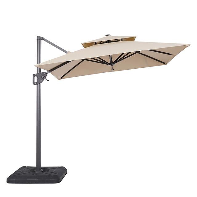 Furniture of America Fida LA-A029BG+BASE 8" Square Umbrella with Double Top & 37" Large Base IMAGE 2