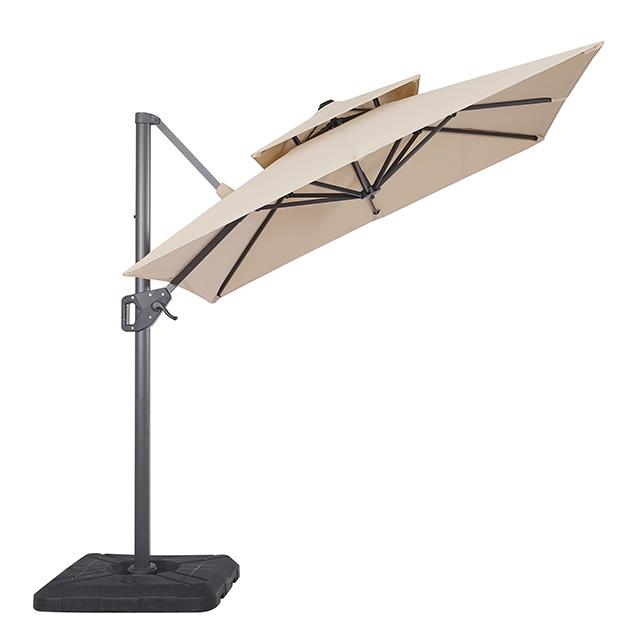 Furniture of America Fida LA-A029BG+BASE 8" Square Umbrella with Double Top & 37" Large Base IMAGE 3