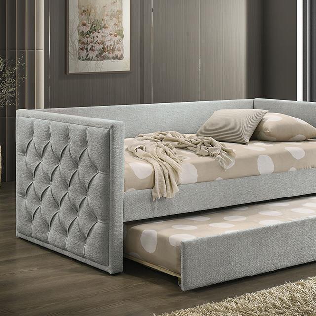 Furniture of America Renzi FM1202GY-BED Twin Daybed with Trundle IMAGE 1