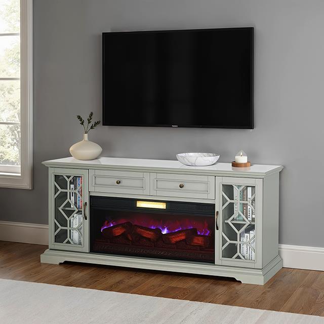 Furniture of America Fidel TM5003 74'' Tv Console with Electric Fireplace IMAGE 1