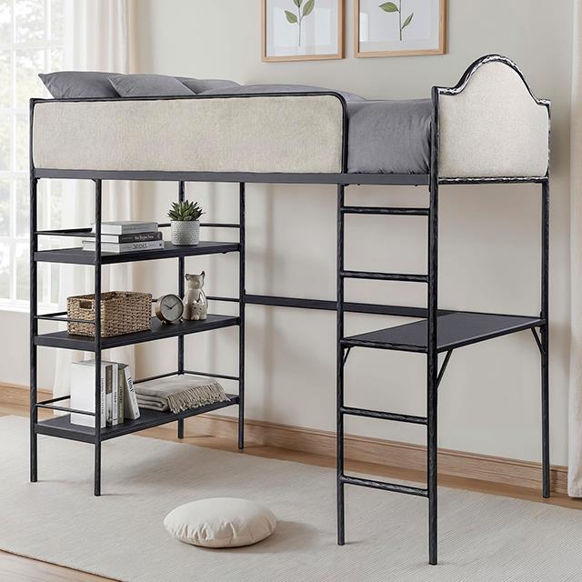Furniture of America Forli FM-BK700BK-T Twin Loft Bed IMAGE 1