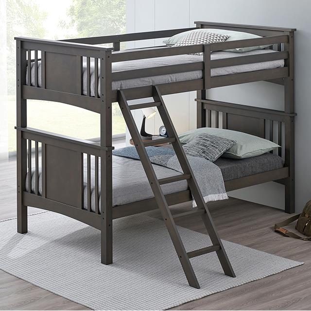 Furniture of America Spring Creek FM-BK602TT-GY-BED Twin/Twin Bunk Bed IMAGE 1