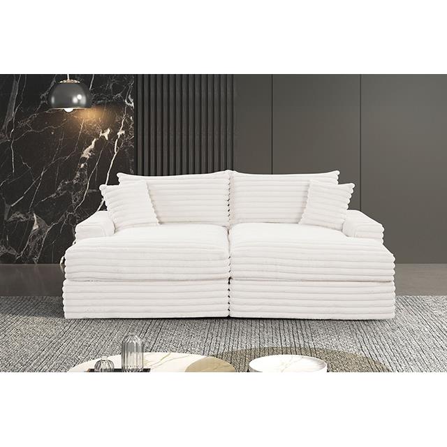 Furniture of America Tavedestrand FM6900WH-PK Double Chaise Sofa IMAGE 4