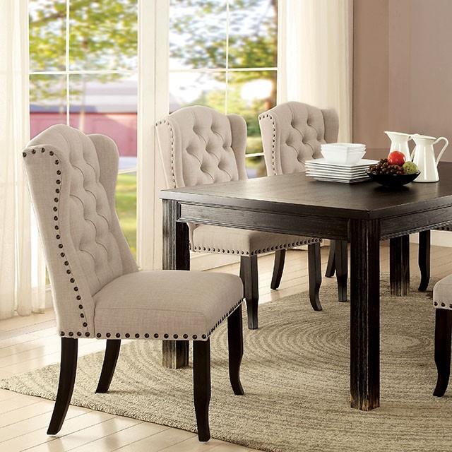 Furniture of America Sania CM3324BK-T-6PC-BN 6 Pc Dining Table Set with Bench IMAGE 2