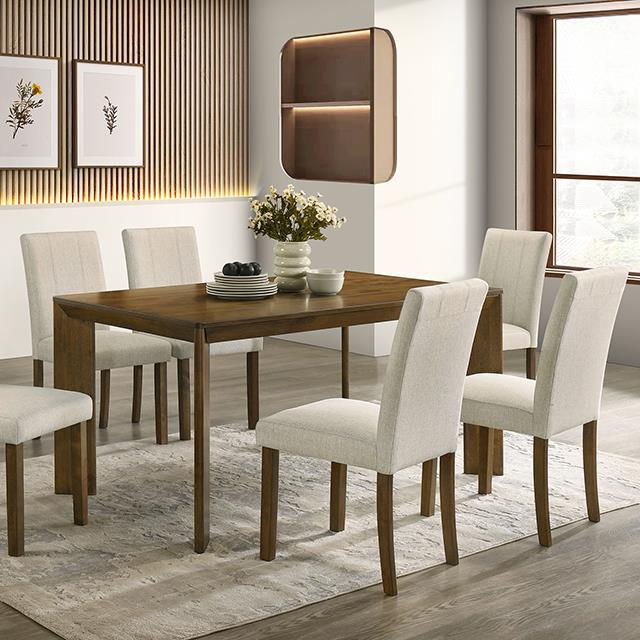 Furniture of America Paolino FM32010BR-T-7PC 7 Pc Dining Table Set IMAGE 1
