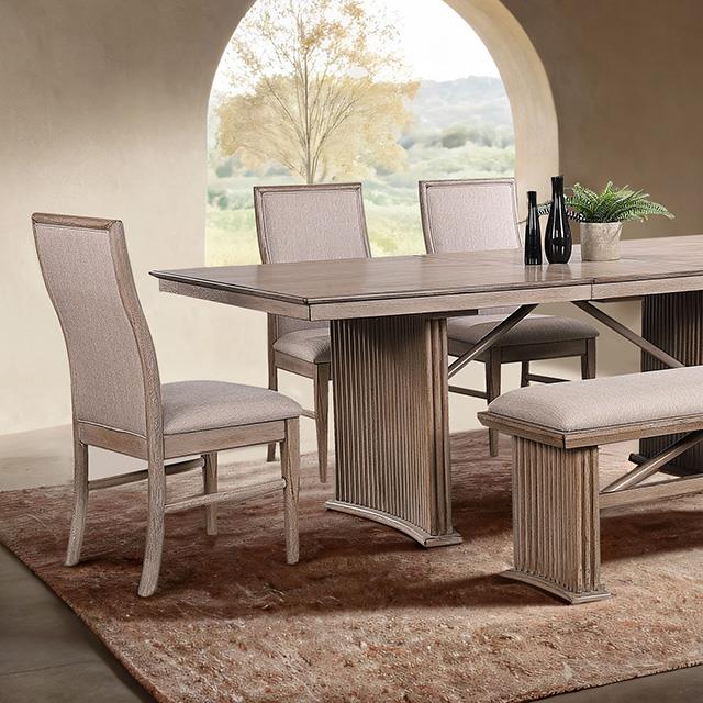 Furniture of America Ellesmere FM3230NT-T-6PC 6 Pc Dining Table Set with Bench IMAGE 2