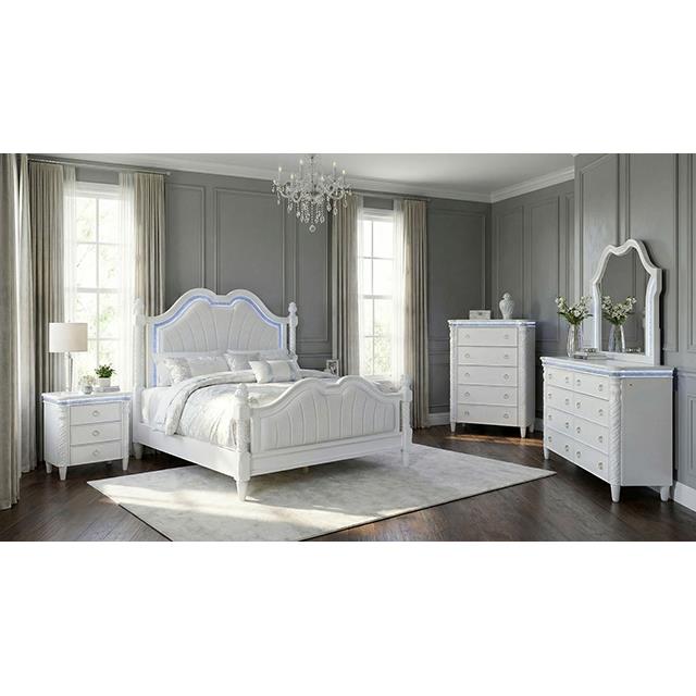 Furniture of America Swindon FM74007WH-D Dresser with LED IMAGE 2