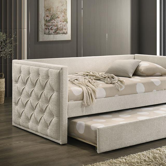 Furniture of America Renzi FM1202BG-BED Twin Daybed with Trundle IMAGE 1