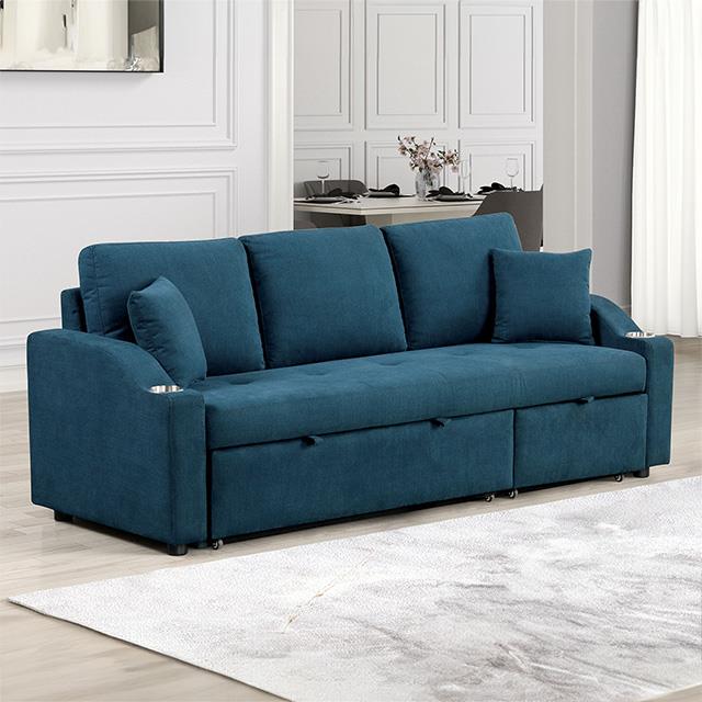 Furniture of America Royden FM6963BL-PK Sleeper Sofa IMAGE 1