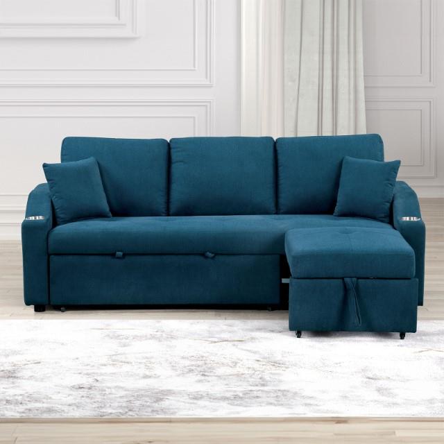 Furniture of America Royden FM6963BL-PK Sleeper Sofa IMAGE 2