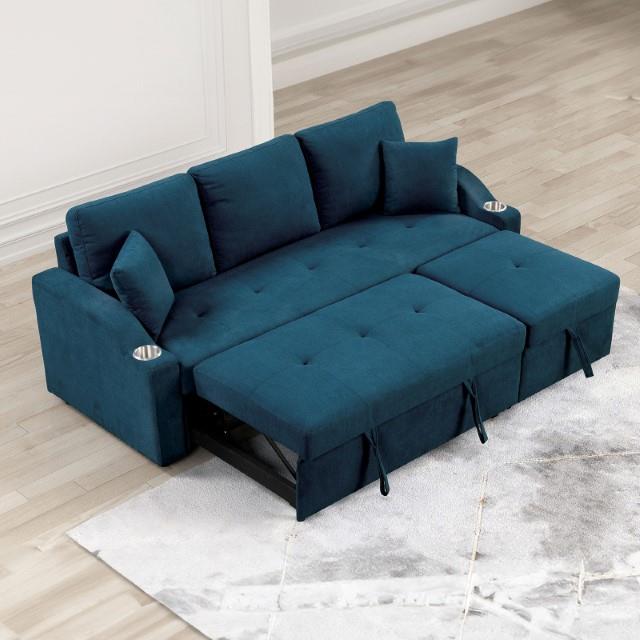 Furniture of America Royden FM6963BL-PK Sleeper Sofa IMAGE 3