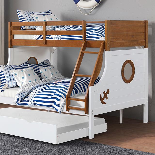 Furniture of America Nautia FM-BK629AK-BED Twin/Full Bunk Bed IMAGE 1