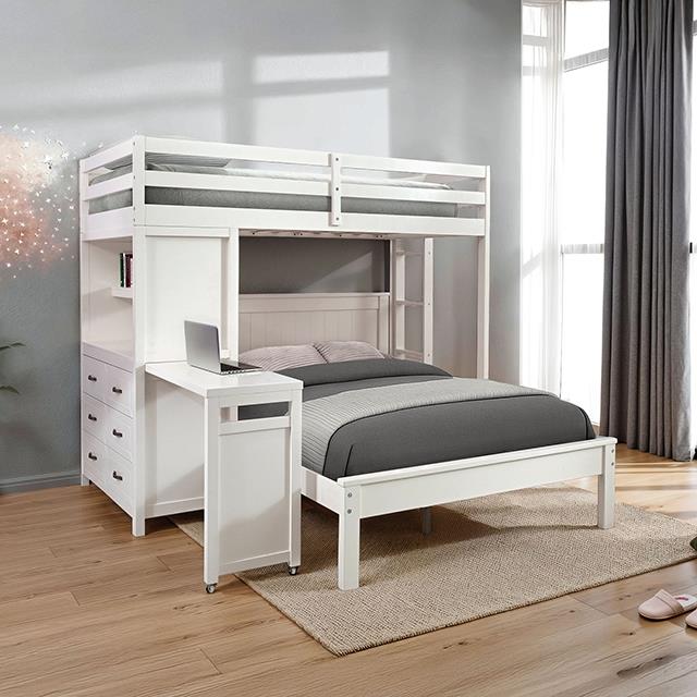 Furniture of America Aludra FM-BK205WH-T-BED Loft Bed IMAGE 1