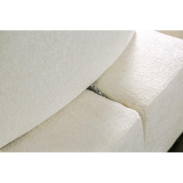 Furniture of America Stavanger FM63001WH-C 2-Seater with Square Ottoman IMAGE 3