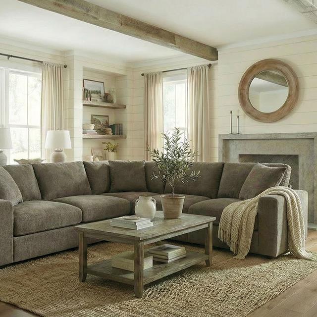 Furniture of America Crowle FM67010BR-SECT Sectional IMAGE 1