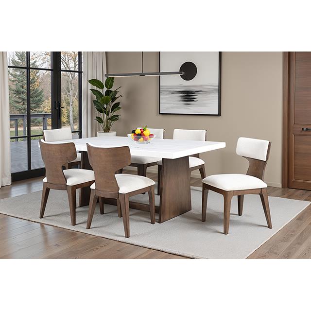 Furniture of America Caerwys FM34004BR-T-7PC 7 Pc Dining Table Set IMAGE 2